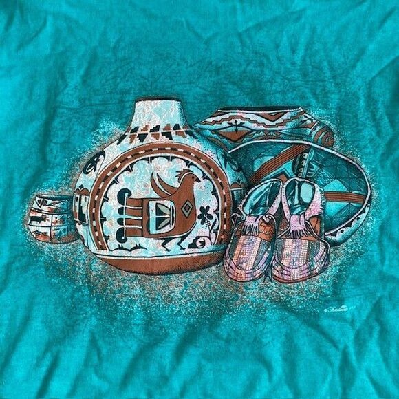 Vintage Hazelwood Southwestern Fashion Women's Medium T Shirt Single Stitch - Picture 2 of 6